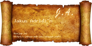 Jakus Adrián névjegykártya