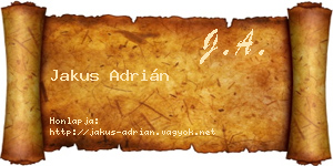 Jakus Adrián névjegykártya