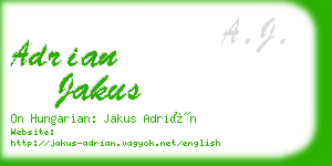 adrian jakus business card